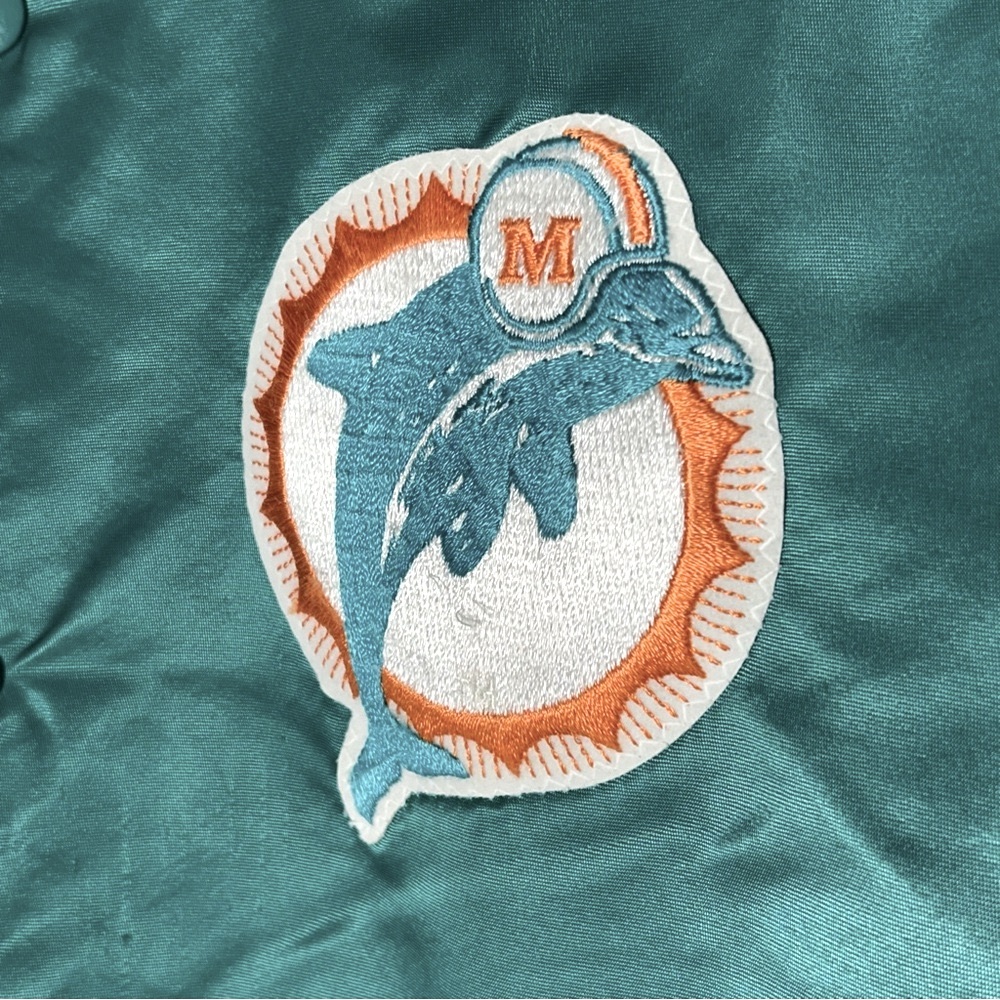 Vintage Starter Miami Dolphins Satin Bomber Jacket - Medium - Picture 5 of 15